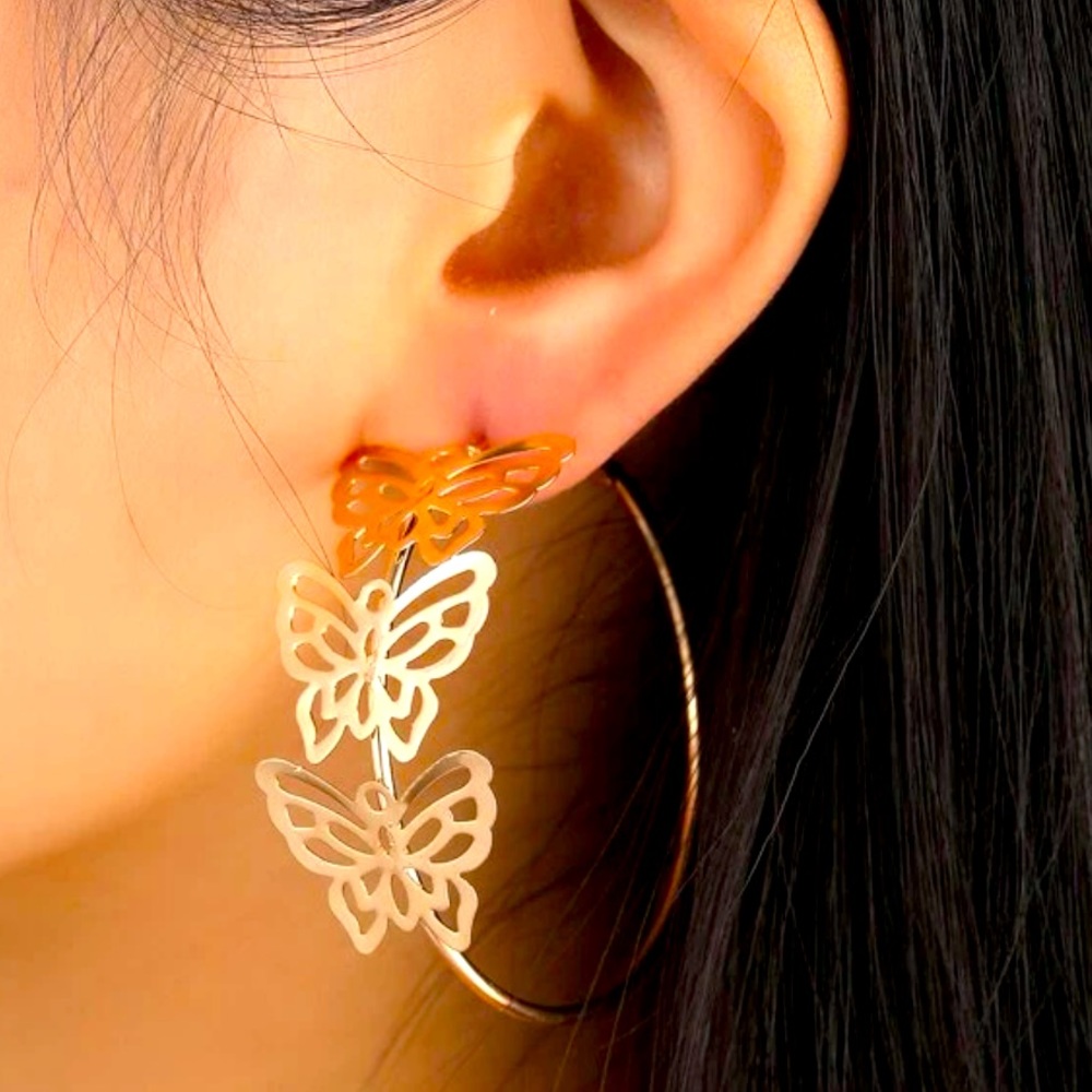 Butterfly Hoop Earrings